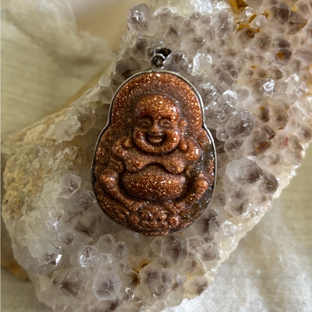 Goldstone Buddha Pendant